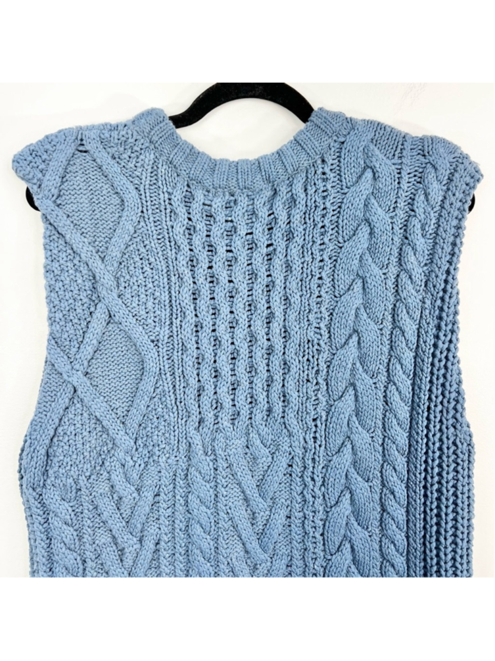 Tomorrowland Japan wool blend chunky cable knit oversized SAMPLE sweater vest S - Picture 7 of 16